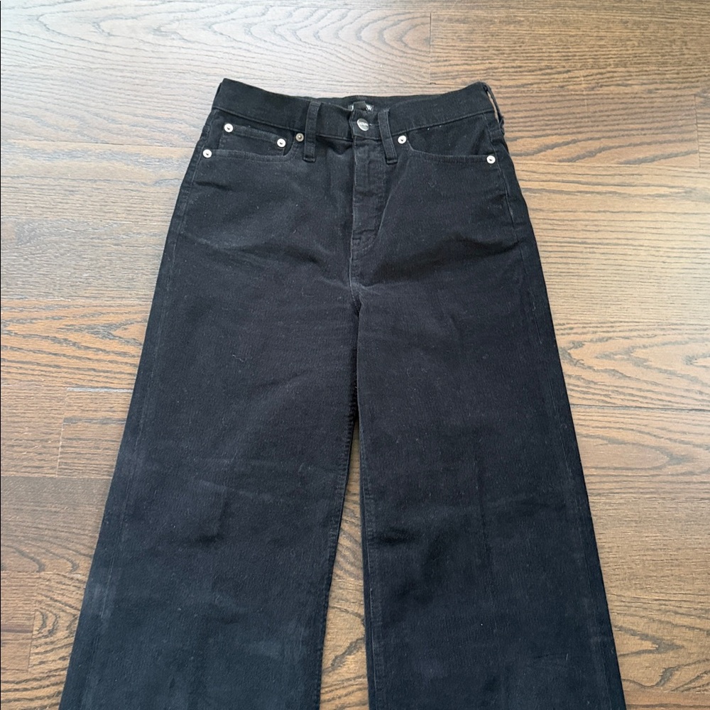 I Crew corduroy black wide leg pants, size 25. Like new - Picture 6 of 12
